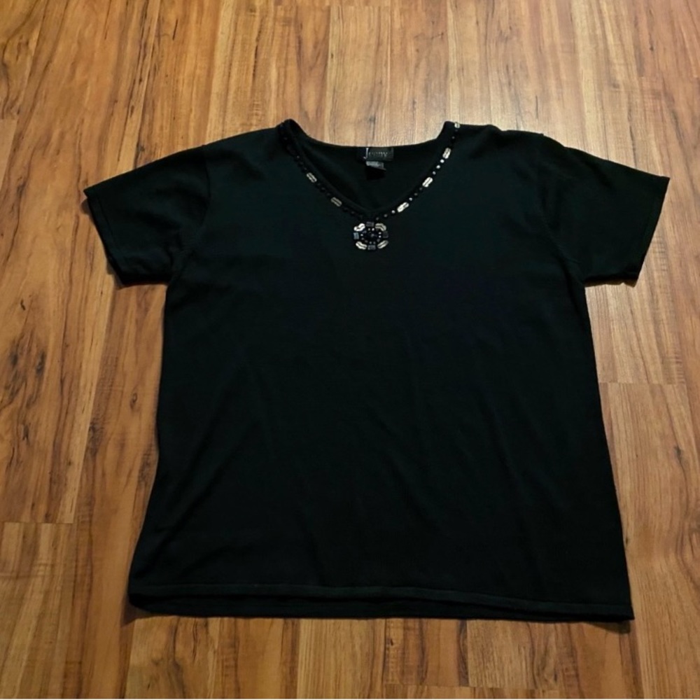 Jenny Acrylic V-neck Women's Short Sleeve Sweater Size 2X